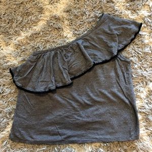 🌺 Loft Ann Taylor Shirt Women Black Stripe Size L